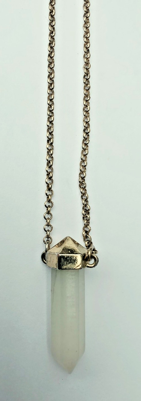 Milky Quartz Point by Banana Republic 30" Necklace Gold Tone